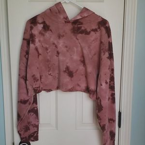 Cropped tie dye hoodie, size M